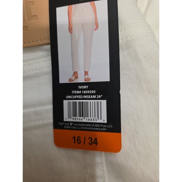 Frye Women's Cuffed Crop Jean, White, 16/34 - Picture 3 of 3